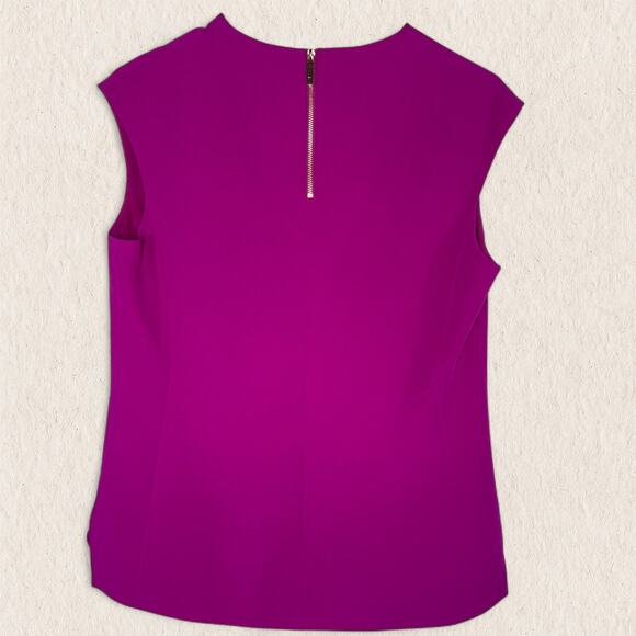 Ted Baker Fuchsia‎ Sleeveless V-Neck Top Sz 2 US Small Office Siren Workwear - Picture 6 of 8